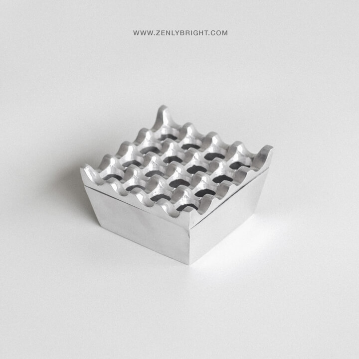 ashtray-16-holes-silver-aluminium-square-wholesale-indonesia