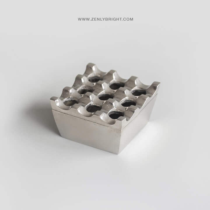 chrome-brass-ashtray-9-holes-square-bali-wholesale-center